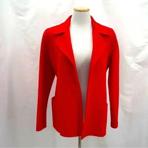 Anne Klein Women's Red Open Wool Blazer Jacket XS
